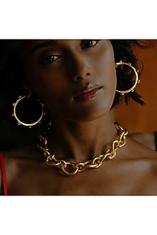 Gold Finish Link Heirloom Necklace