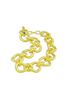 Gold Finish Link Heirloom Necklace