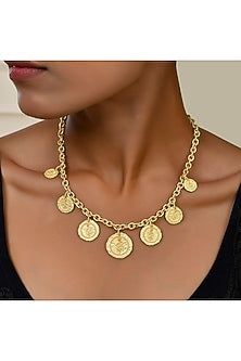 Gold Finish Serpent Link Chain Necklace