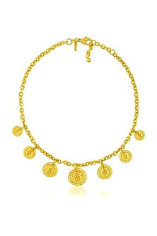 Gold Finish Serpent Link Chain Necklace