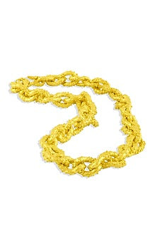Gold Finish Peppercorn Massy Link Chain Necklace
