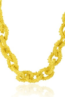 Gold Finish Peppercorn Massy Link Chain Necklace