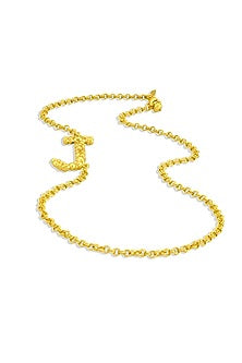 Gold Finish J initial Monogram Chain Necklace