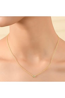 Gold Finish Cubic Zirconia Trio Necklace