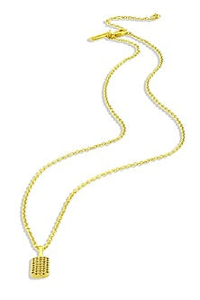 Gold Finish White Cubic Zirconia Pendant Necklace