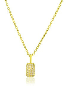 Gold Finish White Cubic Zirconia Pendant Necklace