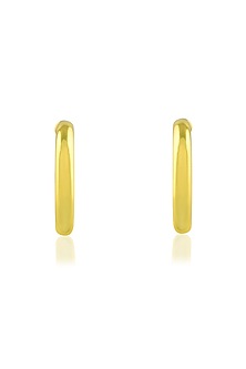 Gold Finish Large Hoop Earrings