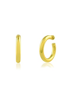 Gold Finish Large Hoop Earrings