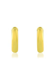 Gold Finish Medium Hoop Earrings