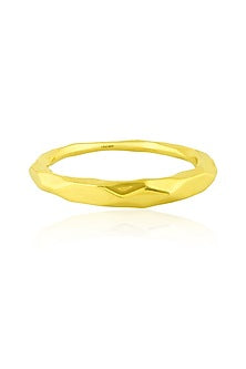 Gold Finish Hand Forged Hammered Textured Bangle
