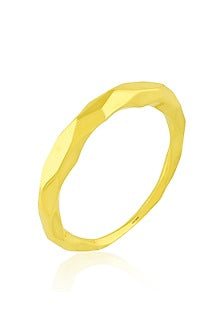 Gold Finish Hand Forged Hammered Textured Bangle