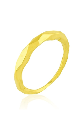 Gold Finish Hand Forged Hammered Textured Bangle