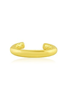 Gold Finish Inlay Cuff Bangle