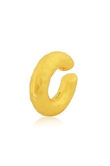 Gold Finish Distressed Wrinkled Ear Cuff