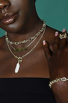 Gold Finish Dot Of Distinction Necklace