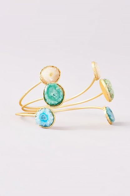 Gold Finish Natural Stone Bracelet