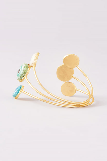 Gold Finish Natural Stone Bracelet