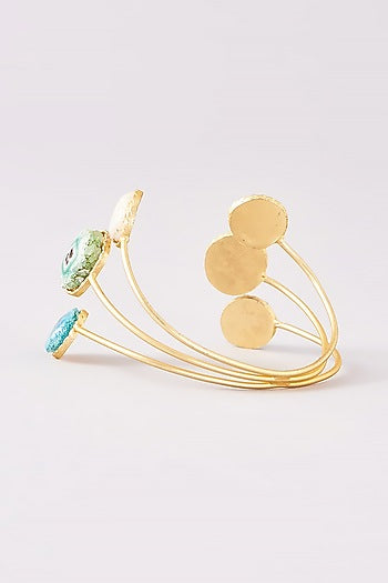 Gold Finish Natural Stone Bracelet