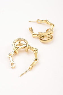 Gold Plated Zircon Kinetic Small Hoop Earrings