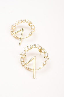 Gold Plated Cubic Zirconia Hoop Earrings