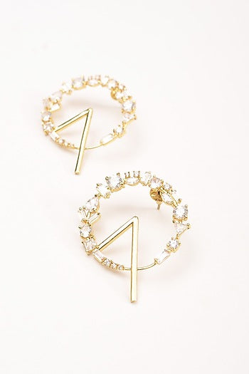 Gold Plated Cubic Zirconia Hoop Earrings
