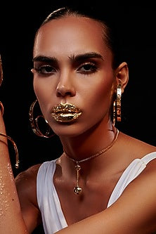 Gold Plated Long Bar Hoop Earrings