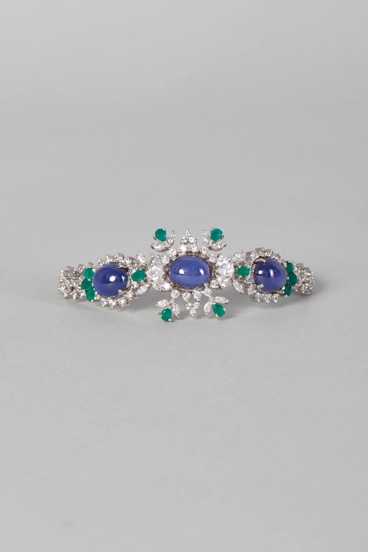 White Finish Amethyst Bracelet In Sterling Silver