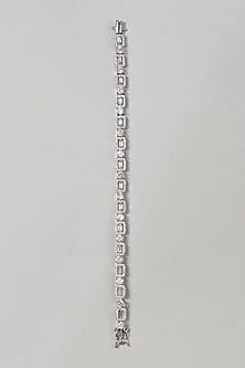 White Finish Zircon Bracelet In Sterling Silver