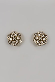 Victorian Finish Uncut Zircon Stud Earrings