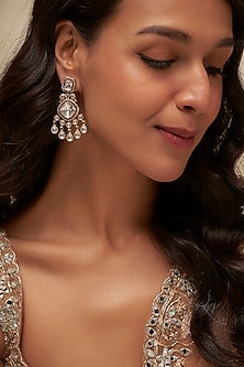 Victorian Finish Uncut Zircon Dangler Earrings