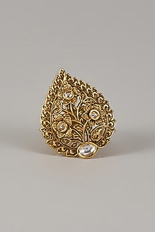 Victorian Finish Uncut Zircon Adjustable Ring
