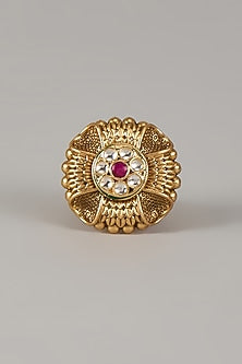 Antique Gold Finish Adjustable Ring