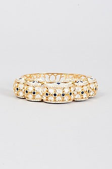 Gold Finish Green Quartz Bracelet