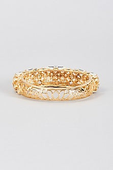 Gold Finish Green Quartz Bracelet