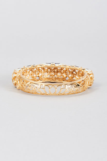 Gold Finish Green Quartz Bracelet