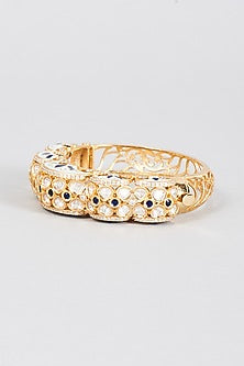 Gold Finish Green Quartz Bracelet