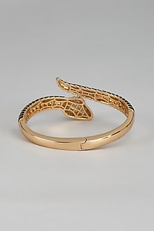 Rose Gold Finish Zircon Black & White Meenakari Bracelet
