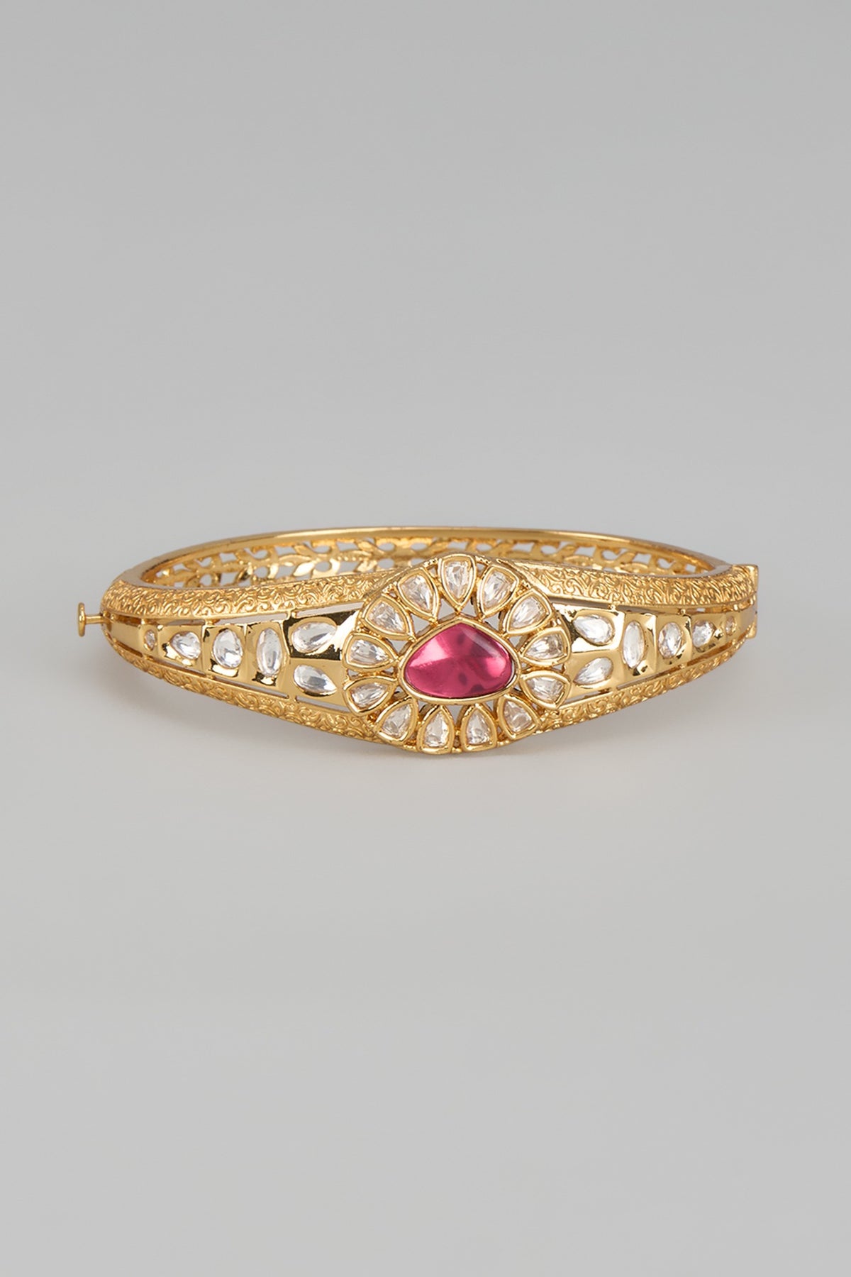 Gold Finish Ruby & Unut Stone Bracelet