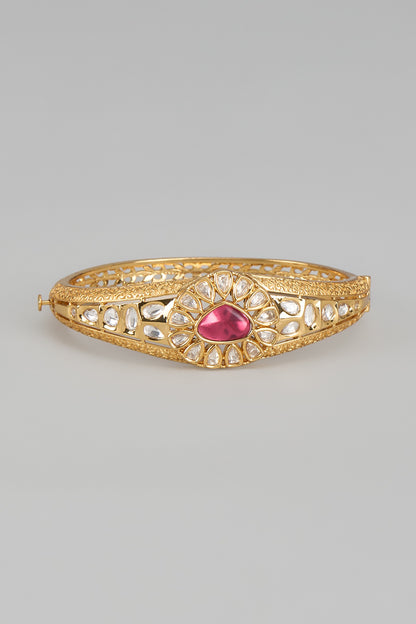 Gold Finish Ruby & Unut Stone Bracelet