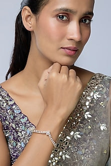 Two-Tone Finish Zircon Bracelet