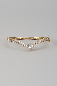 Two-Tone Finish Zircon Bracelet