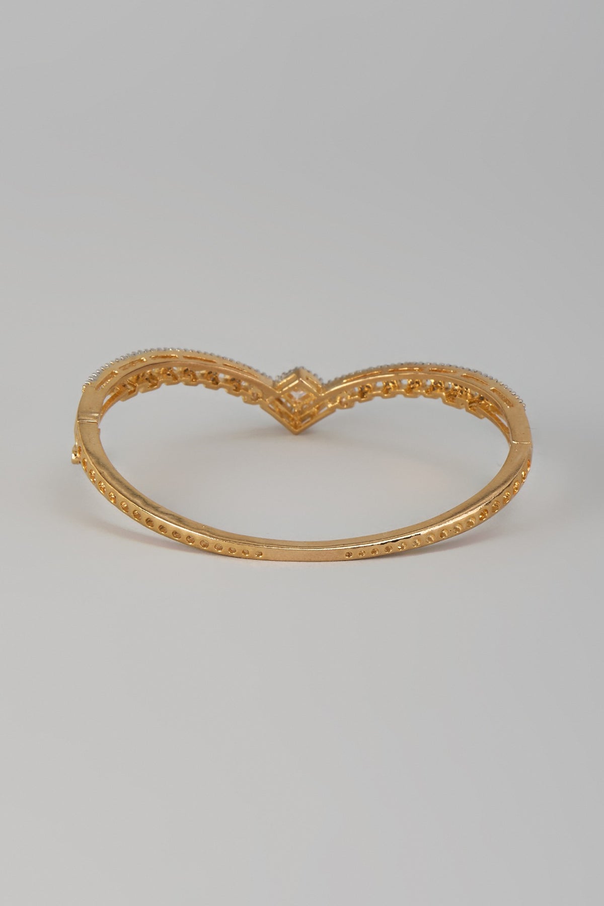 Two-Tone Finish Zircon Bracelet