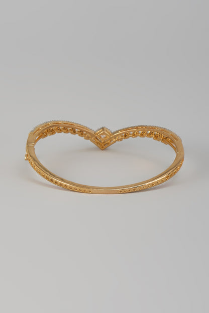 Two-Tone Finish Zircon Bracelet