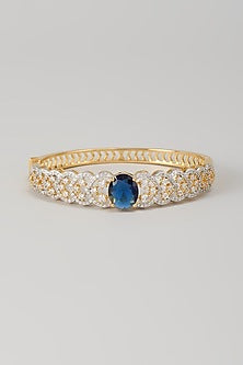 White Finish Zircon & Sapphire Stone Kada