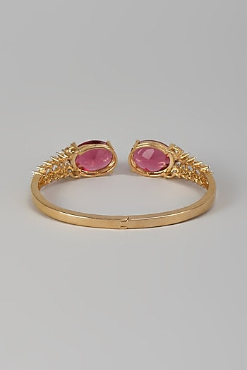White Finish Zircon & Ruby Stone Kada