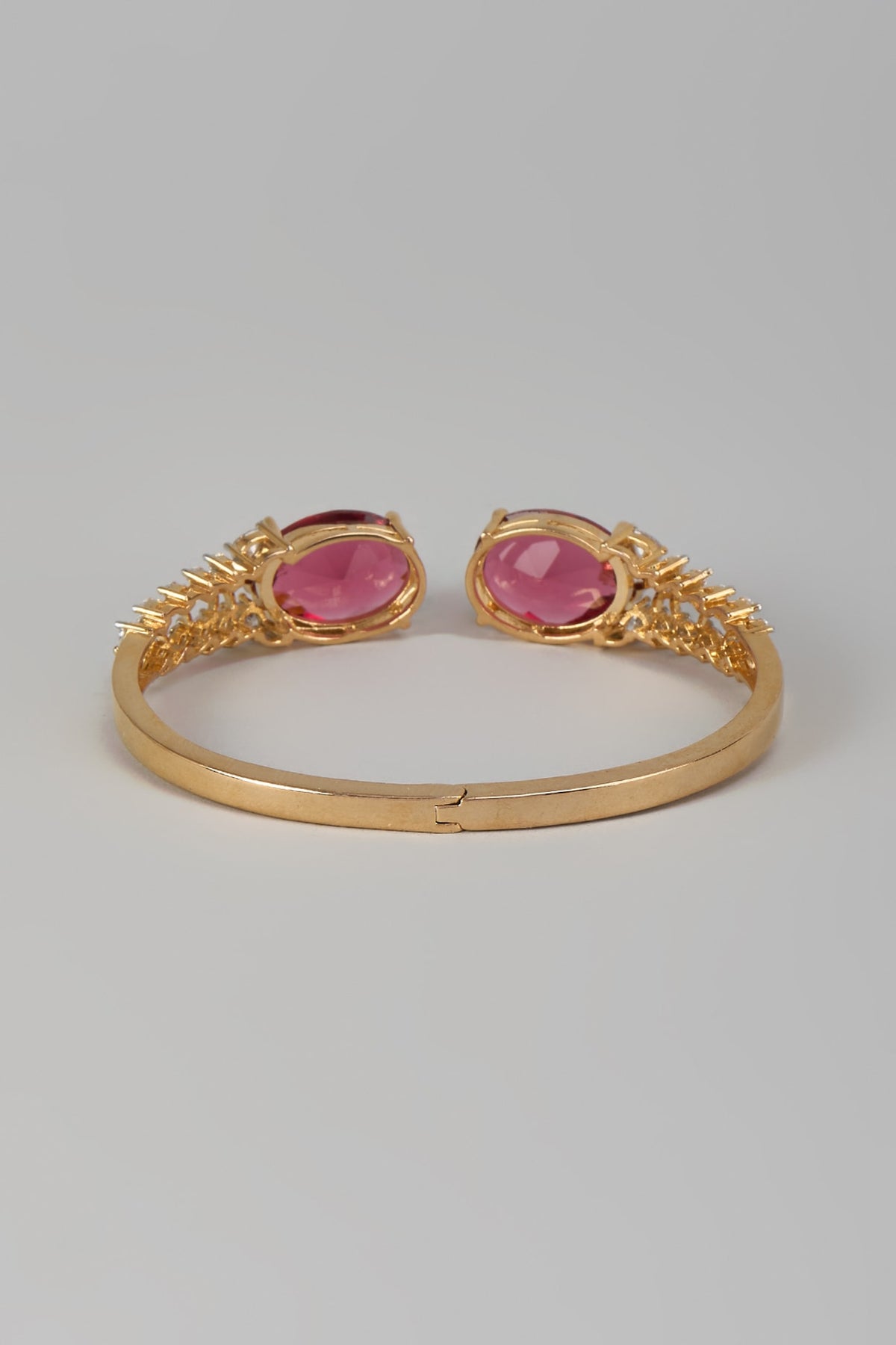 White Finish Zircon & Ruby Stone Kada
