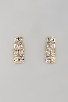 Gold Finish Zircon Dangler Earrings
