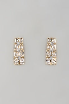 Gold Finish Zircon Dangler Earrings