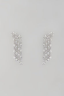 White Finish Zircon Dangler Earrings