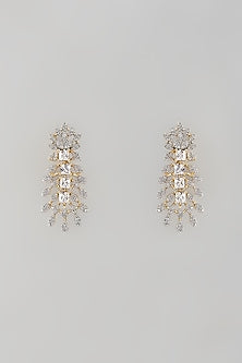 Gold Finish Zircon Dangler Earrings